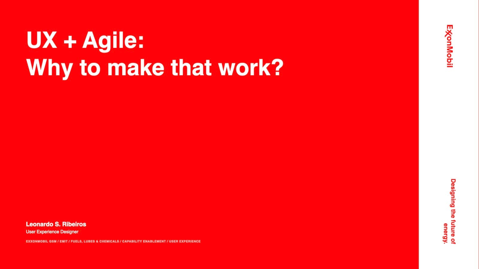 UX + Agile: why to make that work — training deck — slide 1 of 15